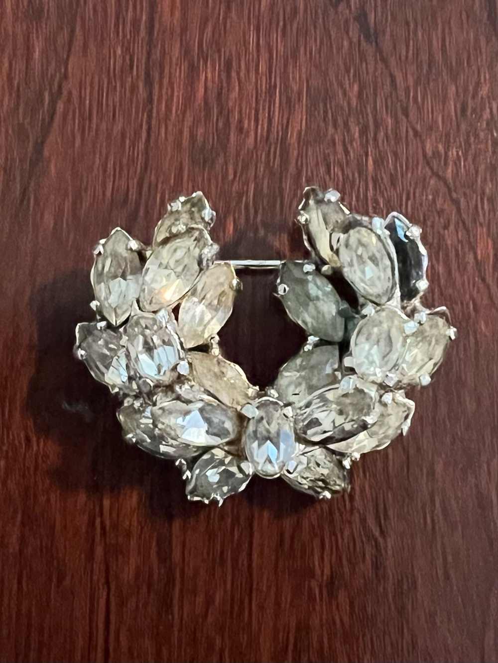 Christian Dior Laurel Wreath Brooch by Mitchell Maer 1950’s silver tone signed